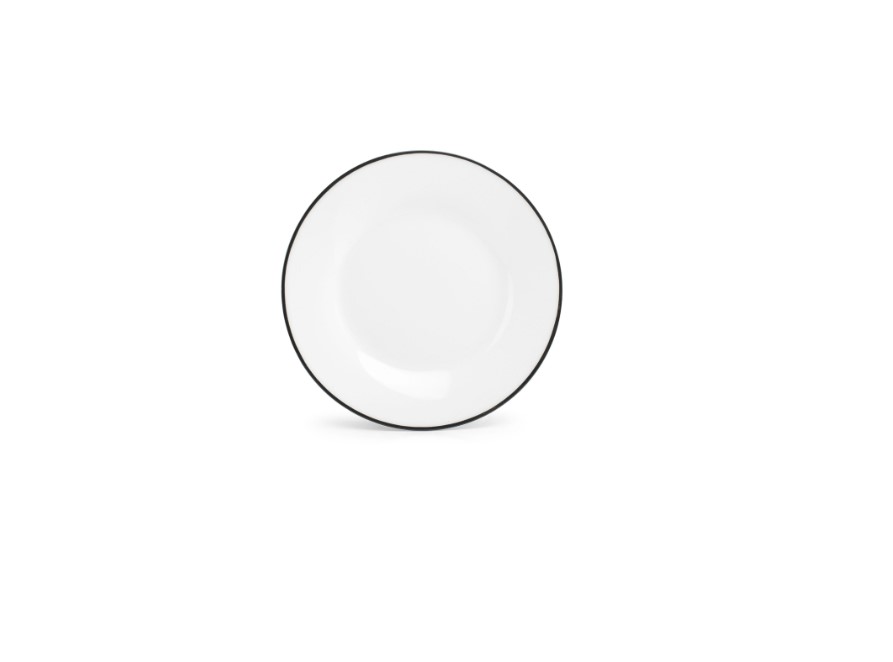 BORD PORSELEIN 15CM BLACK RIM 6X1ST