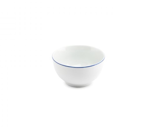 KOM PORSELEIN 14XH8CM BLUE RIM 6X1ST