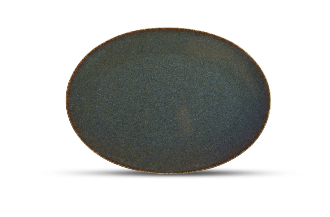 BORD PORSELEIN 30X21CM OVAAL CIRRO GREEN 4X1S