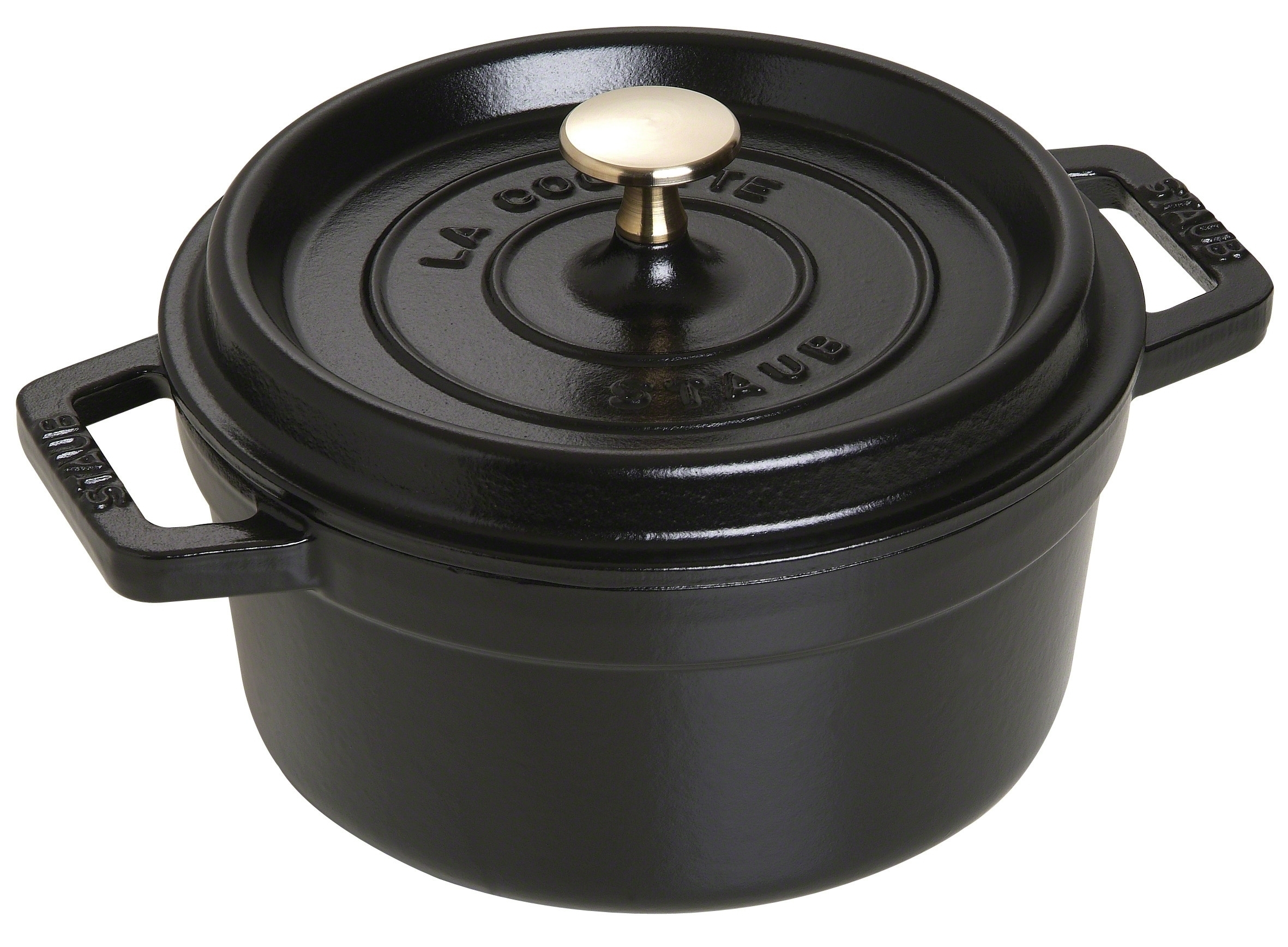 POT 20CM MET DEKSEL GIETIJZER ZWART STAUB