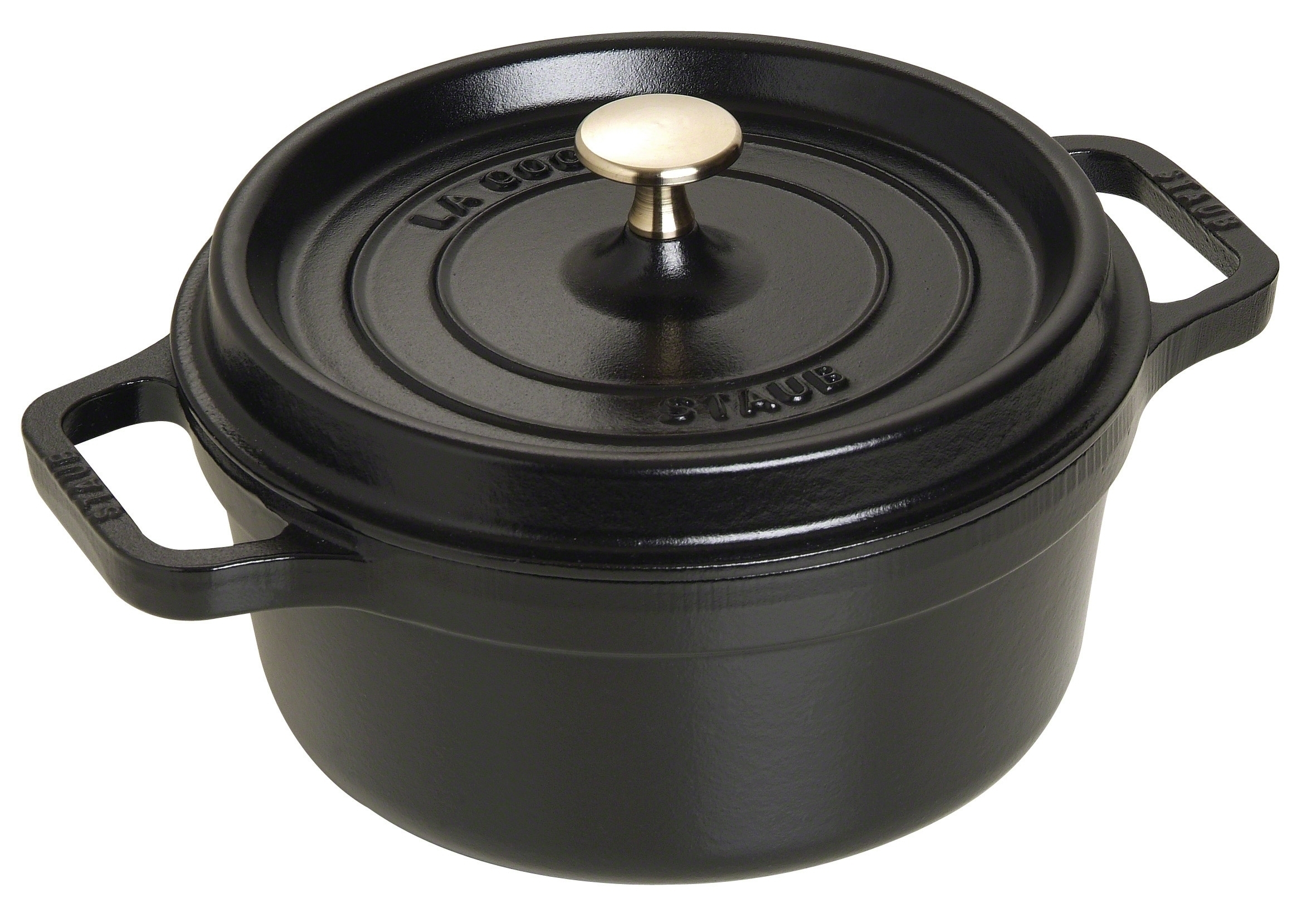 POT 22CM MET DEKSEL GIETIJZER ZWART STAUB