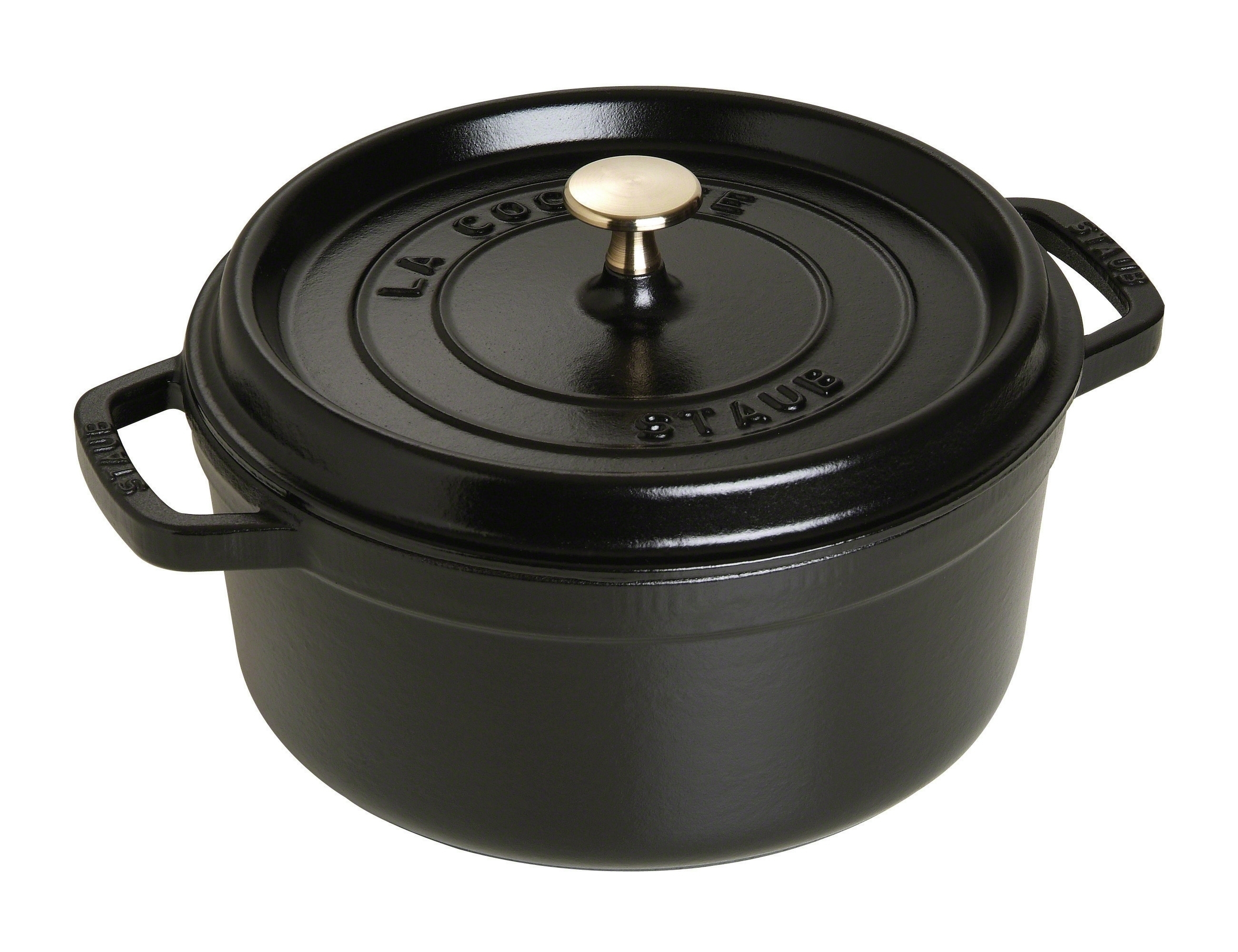 POT 24CM MET DEKSEL GIETIJZER ZWART STAUB