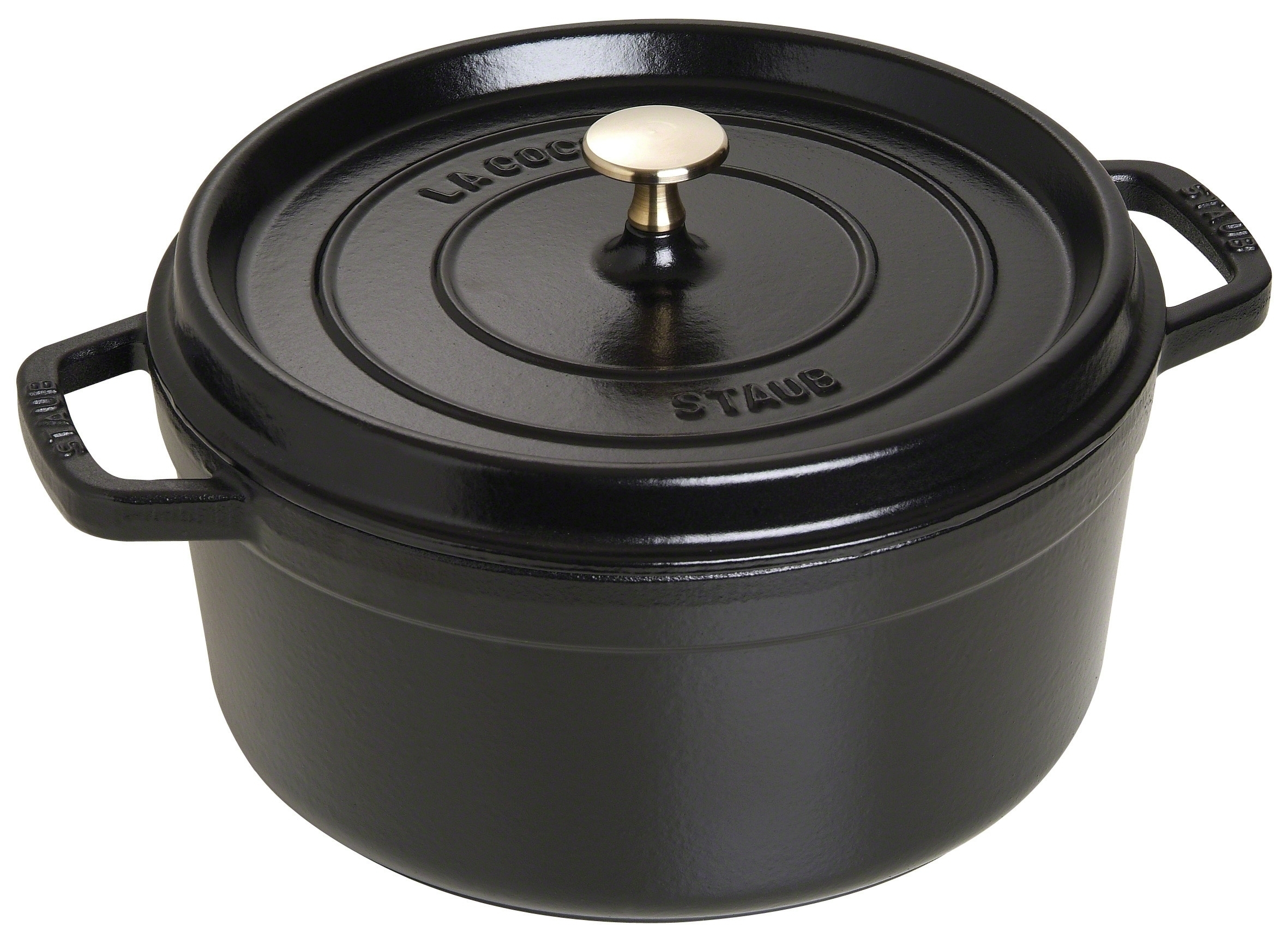 POT 26CM MET DEKSEL GIETIJZER ZWART STAUB