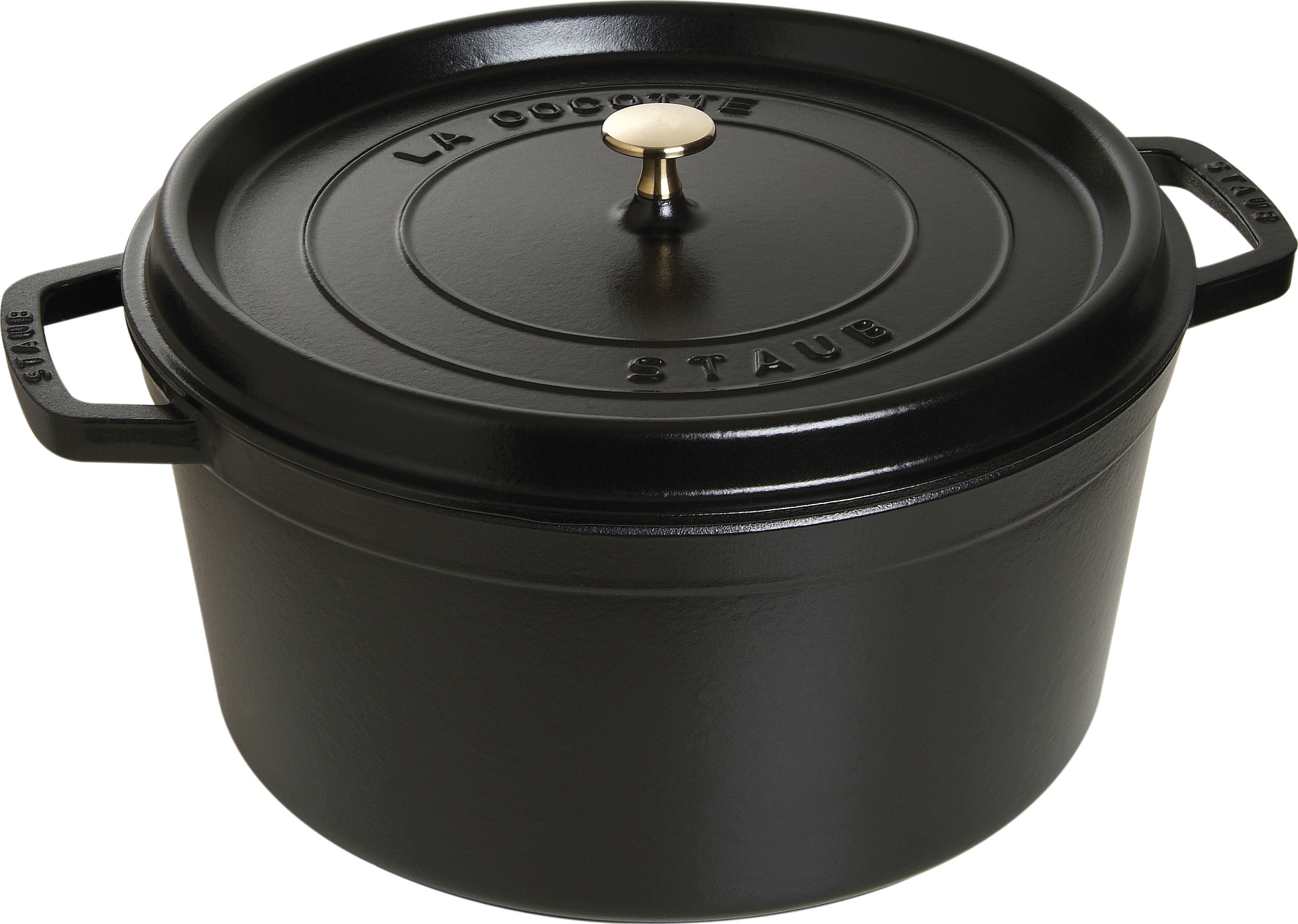 POT 34CM MET DEKSEL GIETIJZER ZWART STAUB