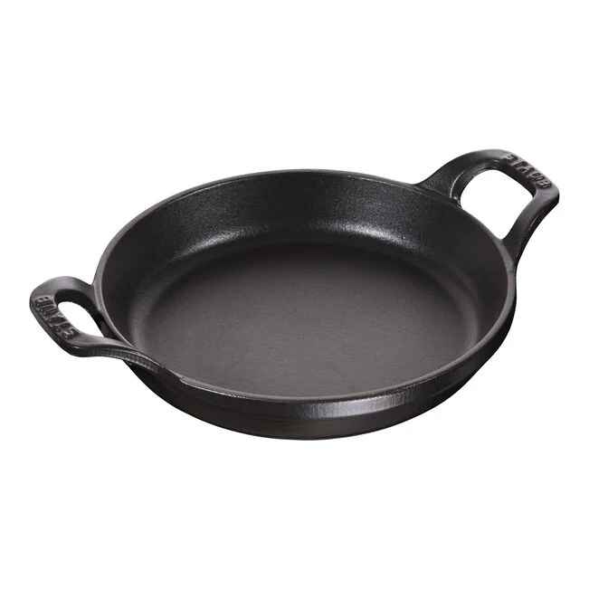 SCHOTEL 16CM GIETIJZER ZWART STAUB