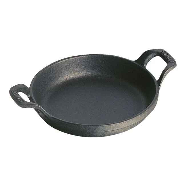 SCHOTEL 20CM GIETIJZER ZWART STAUB