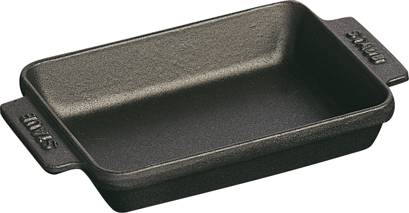 SCHOTEL 30X20CM GIETIJZER ZWART STAUB