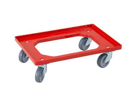 TRANSPORTWAGEN 60X40 VOOR STAPELBAK ROOD