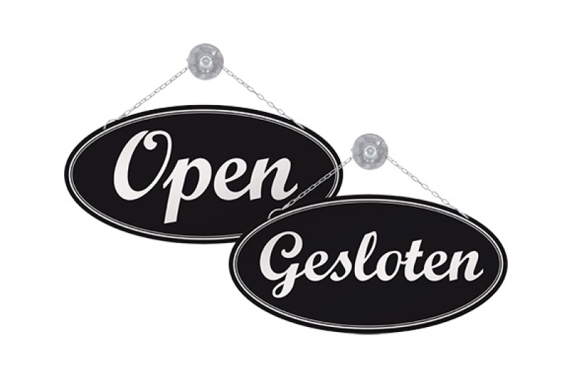 BORD OPEN GESLOTEN 30XH15 KUNSTSTOF