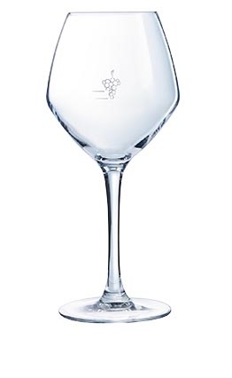 WIJNGLAS 35CL CABERNET YOUNG MET DRUIF-STREEP
