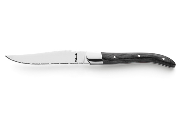 STEAKMES ZWART MET GOLF GEKARTELD ROYAL 6X1ST