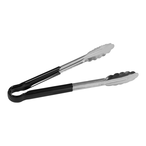 SERVEERTANG 25CM MET ZWART HANDVAT RVS EMGA