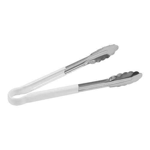 SERVEERTANG 25CM MET WIT HANDVAT RVS EMGA
