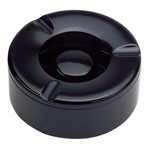 ASBAK MELAMINE 10CM ZWART MET DEKSEL EMGA