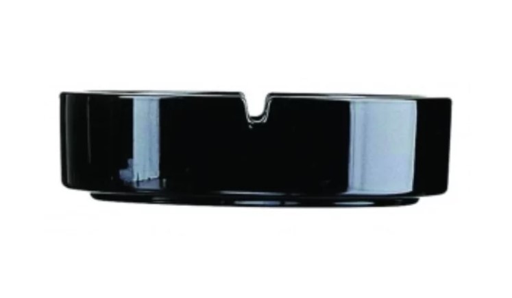 ASBAK GLAS 14CM ZWART ELPO 6X1ST