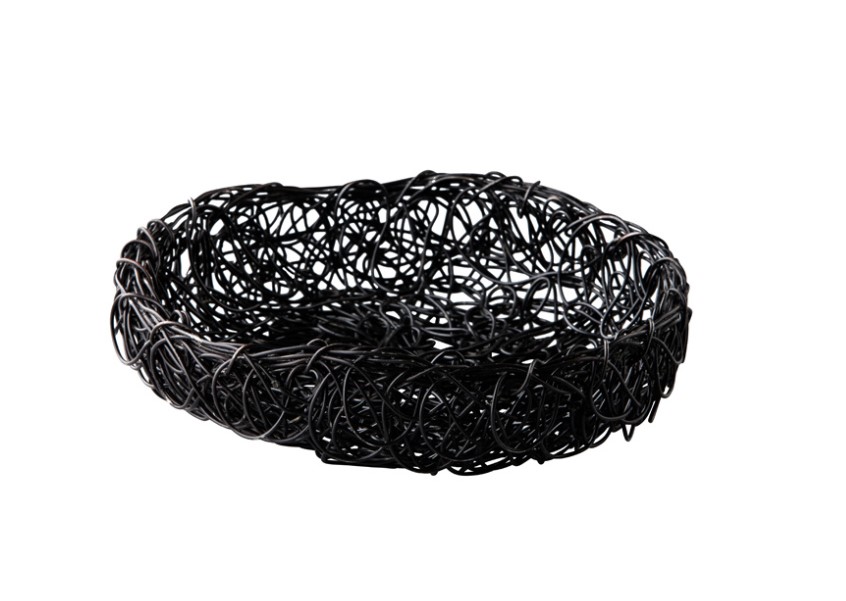 MAND 20XH5CM ZWARTE DRAAD RVS STYLE POINT