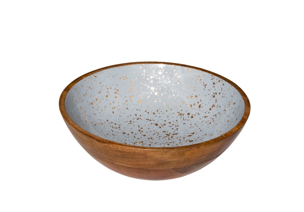 KOM HOUT 25XH7.5CM GRIJS/GOUD 2X1ST