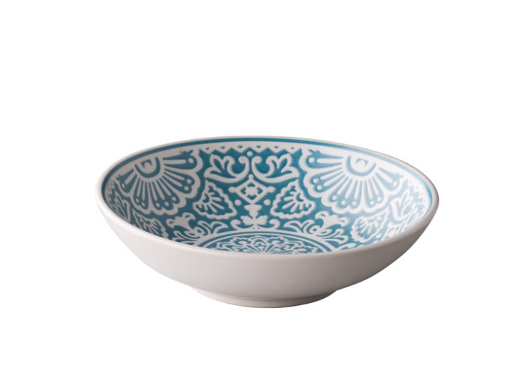 KOM PORSELEIN 14CM BARCELONA BLAUW 6X1ST