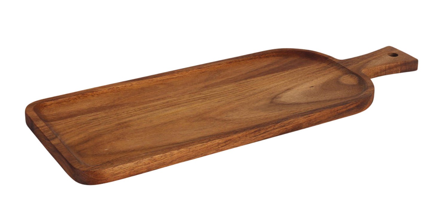PLANK 42X15.5CM MET HANDVAT ACACIA