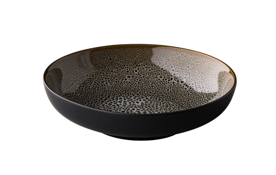 DIEP BORD PORSELEIN 22XH6CM SPECKLE GRIJS 4X1
