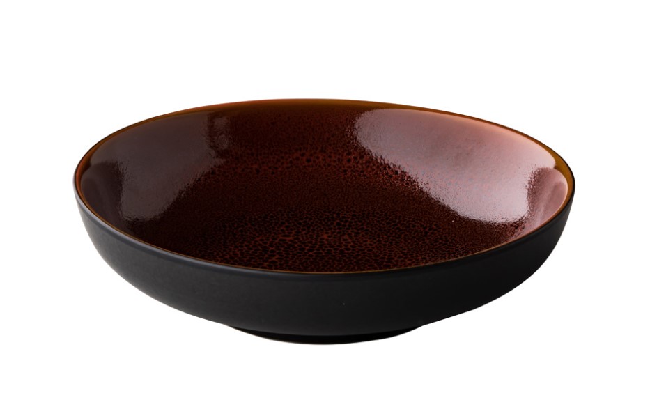 DIEP BORD PORSELEIN 22XH6CM SPECKLE ROOD 4X1S