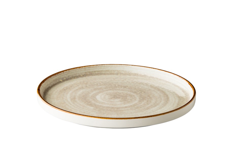 BORD PORSELEIN 25.4CM JERSEY GRIJS 6X1ST