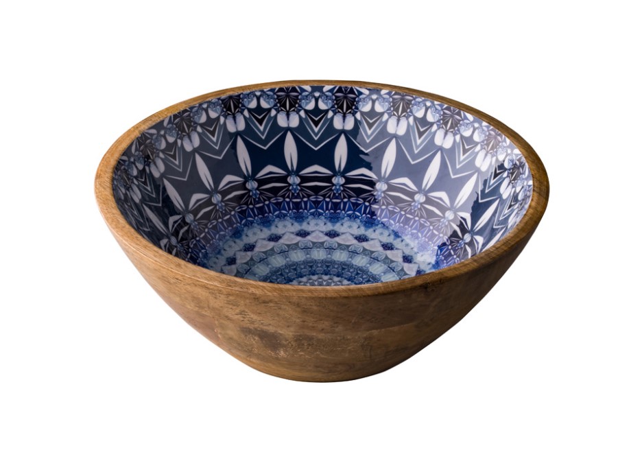 KOM HOUT BLAUW MARRAKECH 30CM