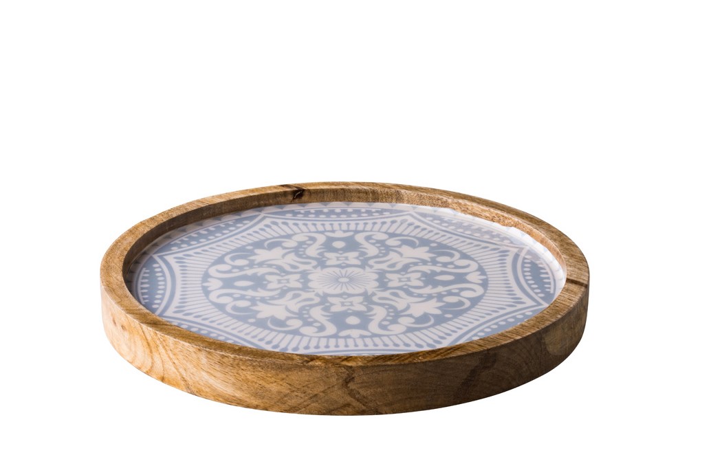 BORD HOUT 25X2.5CM MARRAKECH BLAUW 4X1ST
