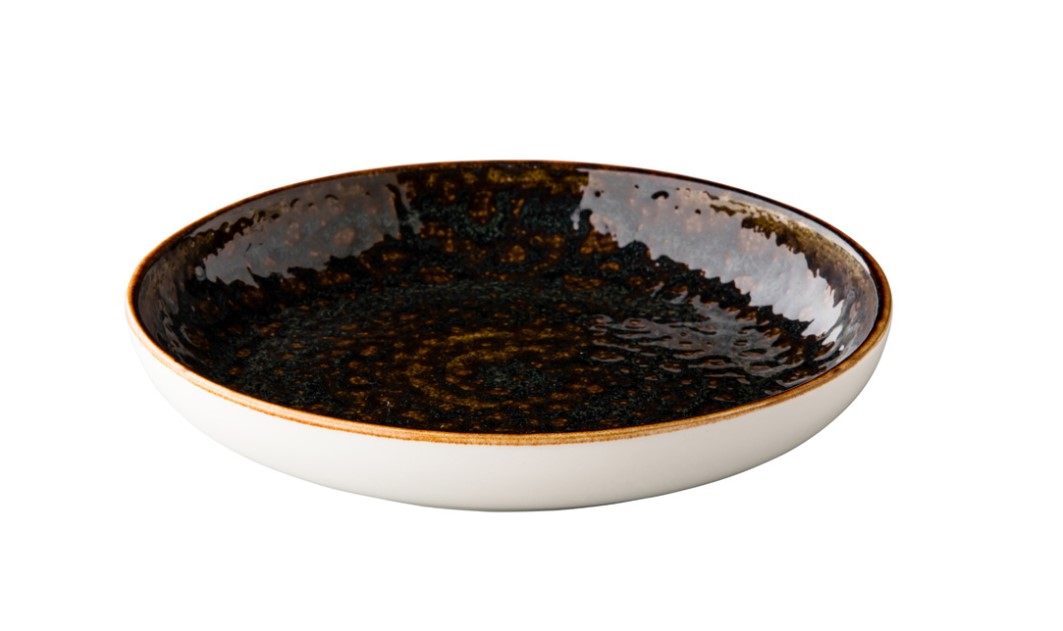 DIEP BORD PORSELEIN 23.5CM JERSEY BRUIN 6X1ST