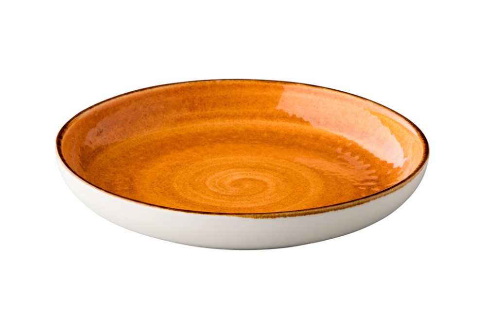 DIEP BORD PORSELEIN 23.5CM JERSEY ORANJE 6X1S