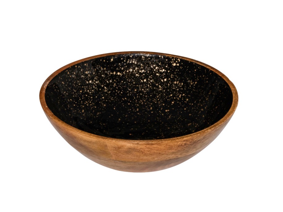 KOM HOUT 25XH7.5CM ZWART/GOUD MET ANTISLIP 2X