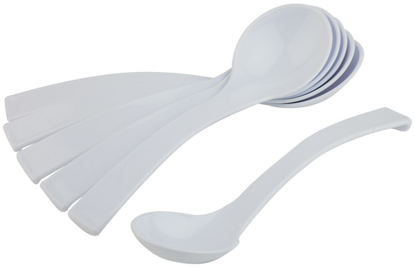 SERVEERLEPEL 23CM WIT KUNSTSTOF SET 6ST APS