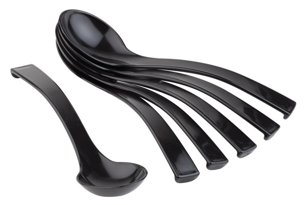 SERVEERLEPEL 23CM ZWART KUNSTSTOF SET 6ST APS