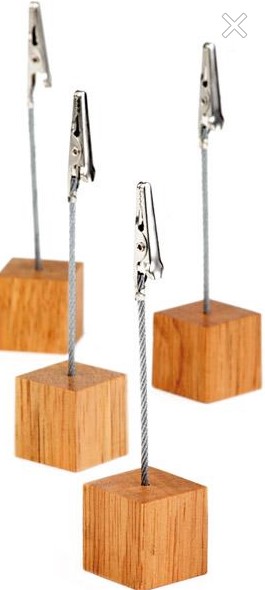 KAARTHOUDER H10CM M/KNIJPER HOUT APS SET 4ST