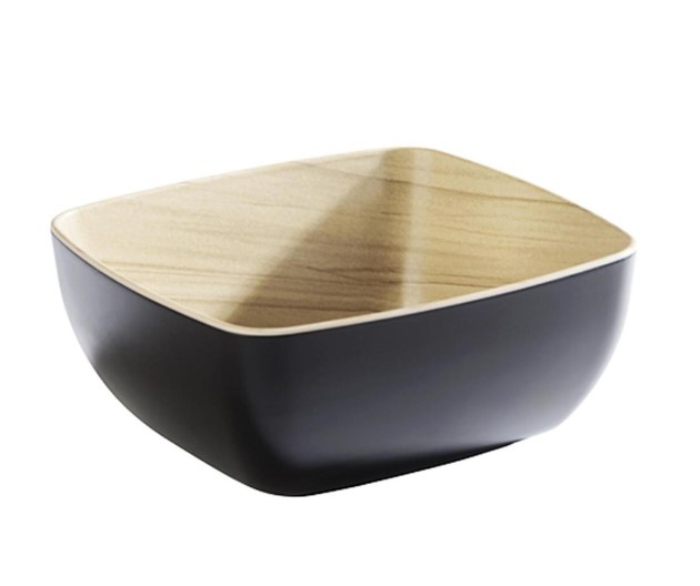 KOM MELAMINE 11X18XH7.5CM BEIGE/ZWART APS