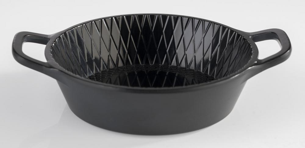 KOM MELAMINE 8.5XH4.5CM M/HANDVATEN ZWART APS