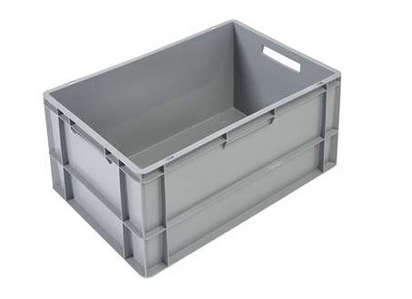 STAPELBAK 60X40XH32CM GESLOTEN GRIJS BUDGET